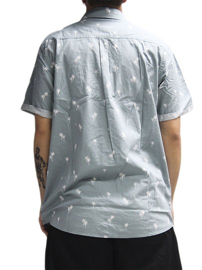 Camisa De Botão Masculina Rip Curl Paradise Palms Manga Curta Estampada - Azul