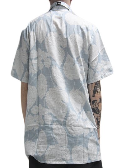 Camisa De Botão Masculina South To South Manga Curta Estampada - Azul