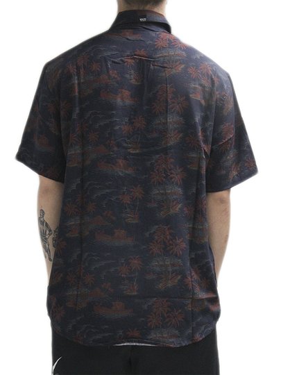 Camisa De Botão Masculina South To South Palms De ChicoBento Manga Curta Estampada - Preto