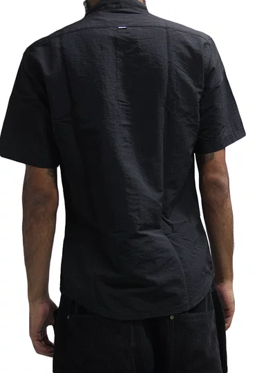 Camisa De Botão Masculina Wats Mazzuchini Manga Curta Estampada - Preto