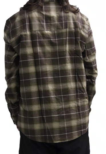 Camisa De Botão Masculina Xadrez Plano C Dryland Flannel - Verde/Bege