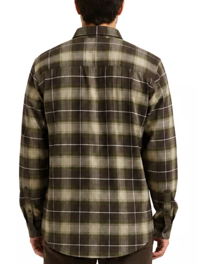 Camisa De Botão Masculina Xadrez Plano C Dryland Flannel - Verde/Bege