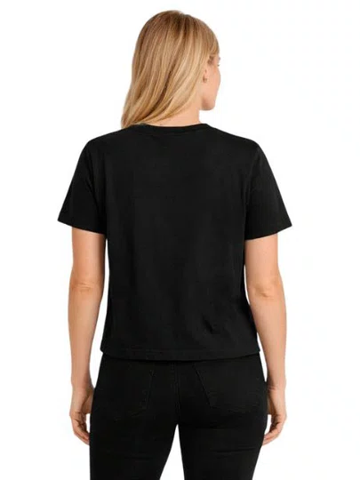 Blusinha Feminina Vans Classic Script Manga Curta Estampada - Preto
