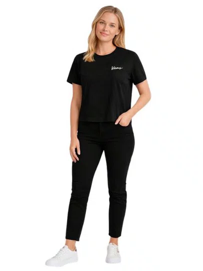 Blusinha Feminina Vans Classic Script Manga Curta Estampada - Preto