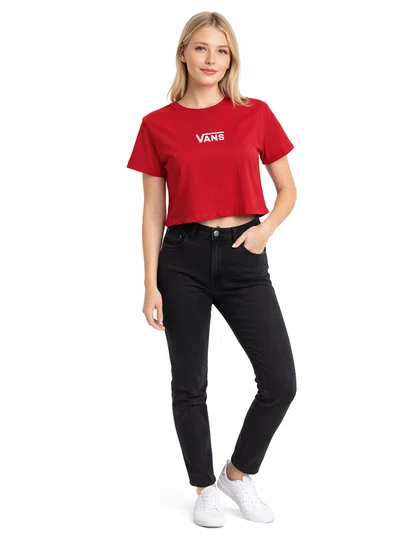 Blusinha Feminina Vans Flyng V Manga Curta Estampada - Rosa