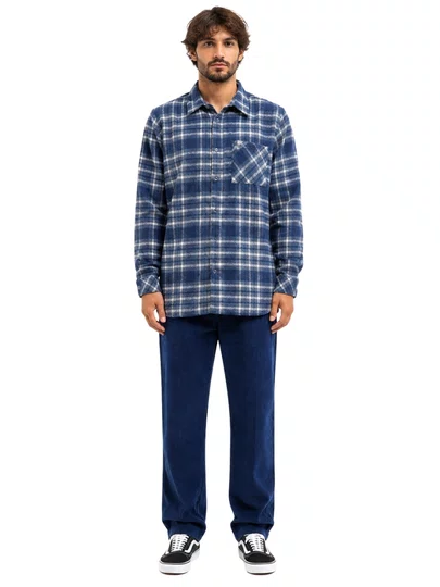 Camisa Flanela Masculina Freesurf Heavy - Azul/Branco