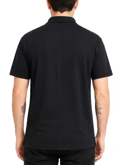 Camisa Gola Polo Masculina Nugget Manga Curta Estampad - Preto
