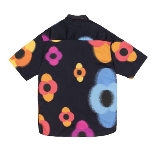 Camisa Masculina High Flowers Manga Curta - Preto