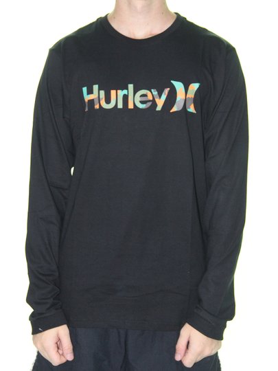 Camisa Masculina Hurley O&O Manga Longa - Preto