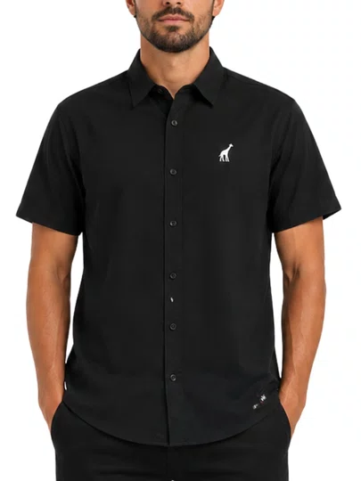 Camisa Masculina LRG 47 Woven Manga Curta Estampada - Preto