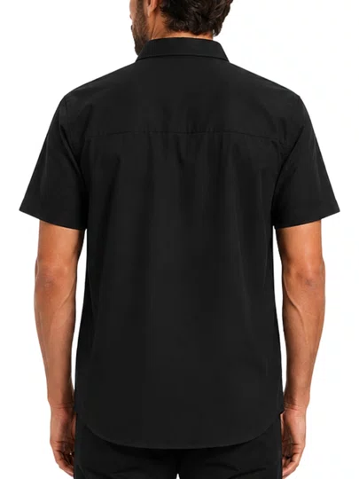 Camisa Masculina LRG 47 Woven Manga Curta Estampada - Preto