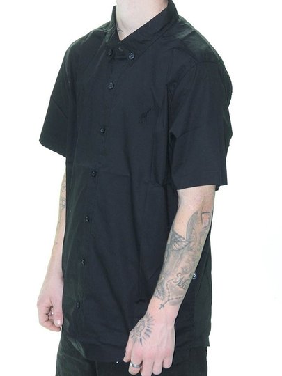 Camisa Masculina LRG Botão Liffed Manga Curta - Preto