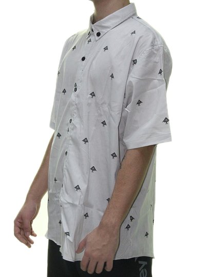 Camisa Masculina LRG Top Manga Curta Estampada Aberta - Gelo