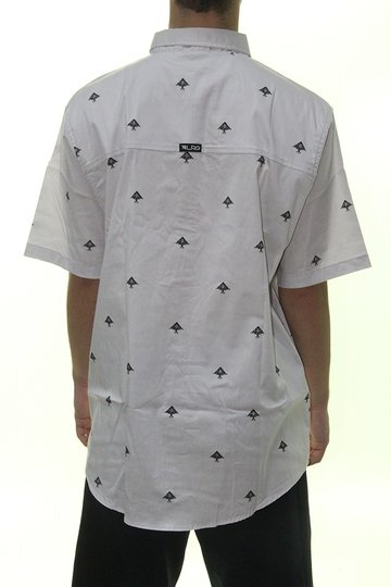 Camisa Masculina LRG Top Manga Curta Estampada Aberta - Gelo