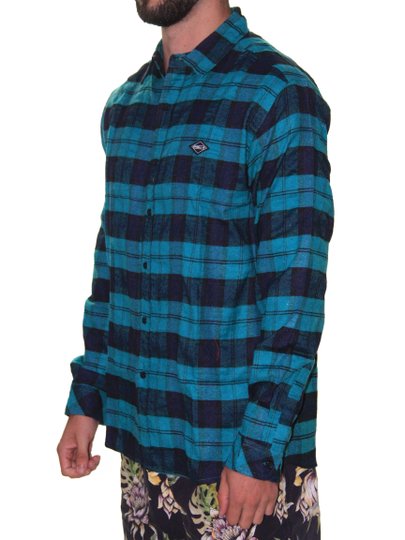 Camisa Masculina Oneil Xadrez Manga Longa - Verde/Azul