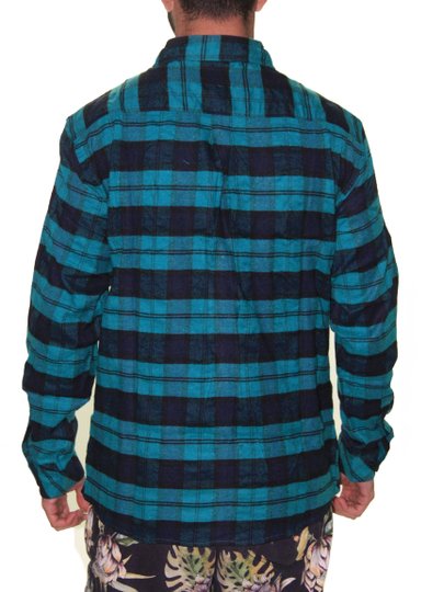 Camisa Masculina Oneil Xadrez Manga Longa - Verde/Azul