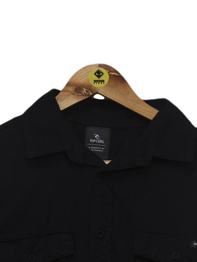 Camisa Masculina Rip Curl Plain Manga Longa Estampada - Preto
