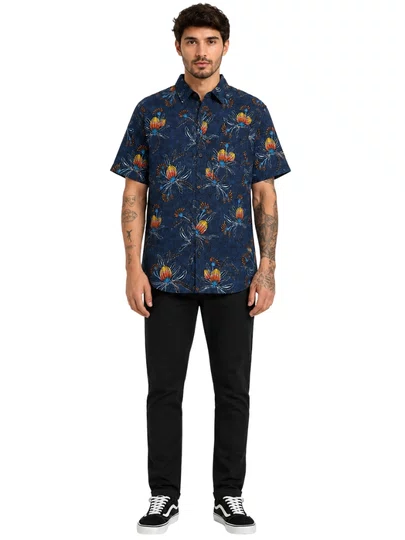Camisa Masculina Rip Curl SWC Banksia S/S Shirt Washed Manga Curta Estampada - Sortida