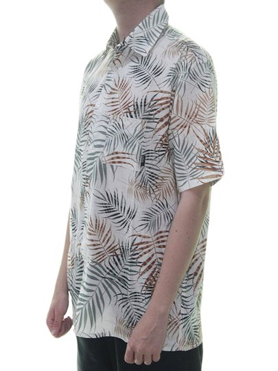 Camisa Masculina South To South Basica Manga Curta Estampada - Off White