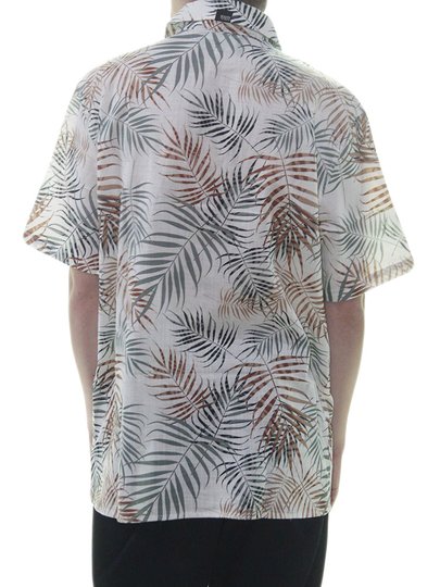 Camisa Masculina South To South Basica Manga Curta Estampada - Off White