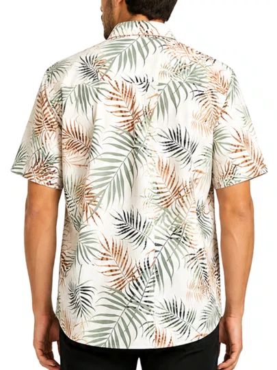Camisa Masculina South To South Basica Manga Curta Estampada - Off White