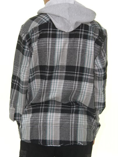 Camisa Masculina South To South Flanela Manga Longa com Capuz - Grafite Mesclado
