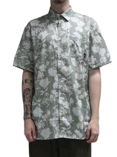 Camisa Masculina South To South Floral Manga Curta Estampada - Verde