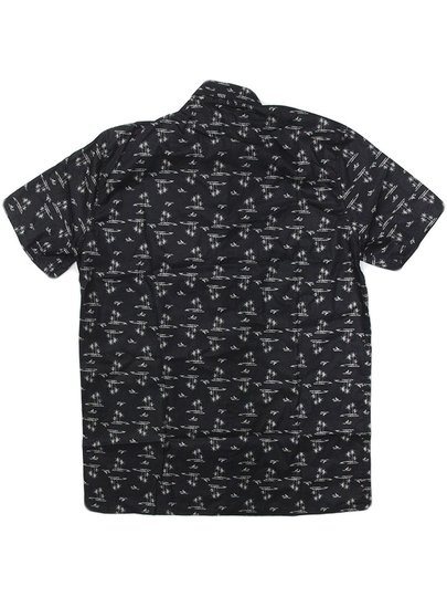 Camisa Masculina South To South Islands Manga Curta Estampada - Preto