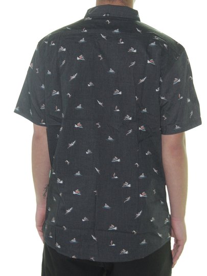 Camisa Masculina Vissla Radical Eco Manga Curta Estampada - Preto