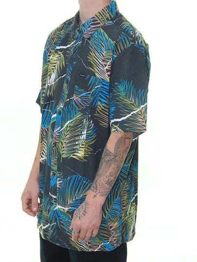 Camisa Masculina Volcom M/C Hall Pass IMP Manga Curta Estampada - Sortida