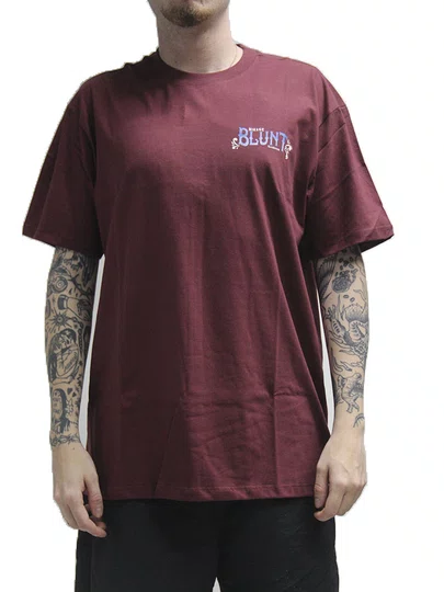 Camisa Masculino Blunt Danton B Manga Curta Estampada - Vinho