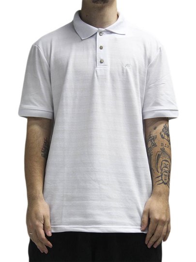 Camisa Polo Masculina Freesurf Grid Manga Curta Estampada - Branco