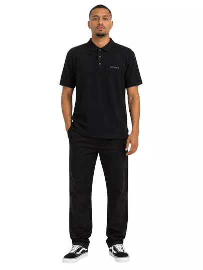 Camisa Polo Masculina Rip Curl Basic Brand Blade Manga Curta Estampada - Preto
