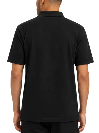 Camisa Polo Masculina Rip Curl Basic Brand Blade Manga Curta Estampada - Preto