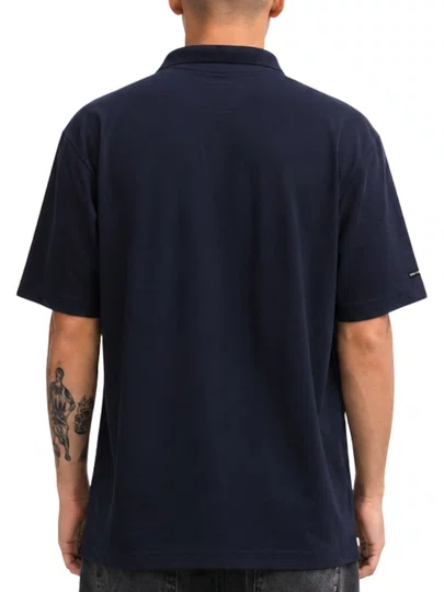 Camisa Polo Masculina Rusty Essencial Manga Curta Estampada - Marinho