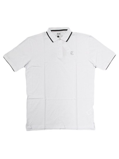 Camisa Polo Plano C Piquet Retlinia Manga Curta Estampada - Branco