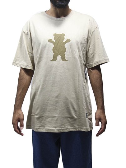 Camiseta Big Masculina Grizzly Og Bear Manga Curta Estampada - Areia