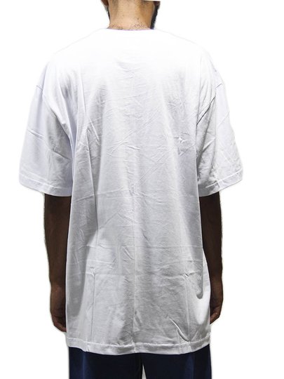 Camiseta Big Masculina Mini Script Manga Curta Estampada - Branco