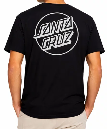 Camiseta Big Masculina Santa Cruz Opus Dot SS Manga Curta Estampada - Preto