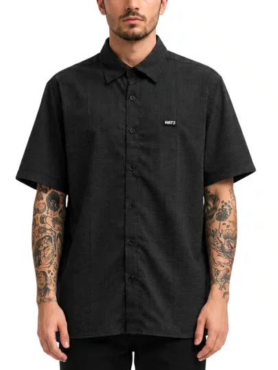 Camiseta De Botâo Masculina Wats Xadrez Manga Curta Estampada - Multicores