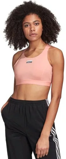Top de sutiã feminino adidas Originals  - Salmão