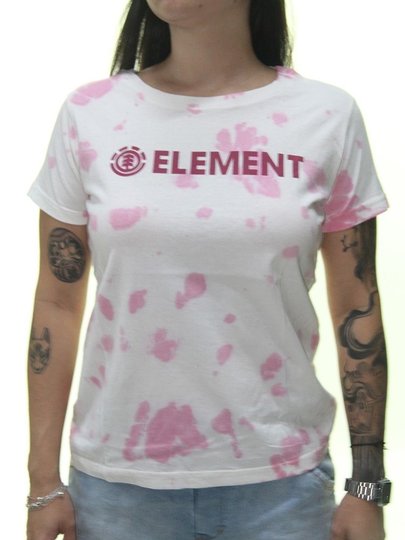 Camiseta Feminina Element Blazin Manga Curta Estampada - Tie Dye/Rosa