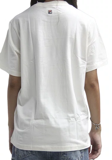 Camiseta Feminina Fila Oversized Letter Manga Curta Estampada - Off White
