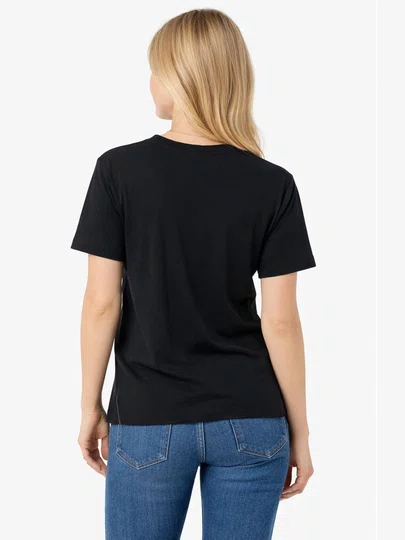 Blusinha Feminina New Balance Small Logo Manga Curta Estampada - Preto