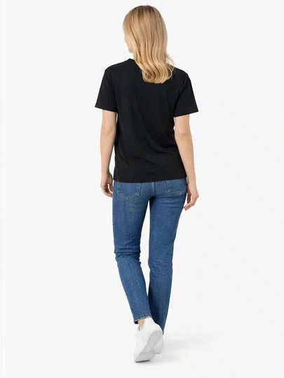 Blusinha Feminina New Balance Small Logo Manga Curta Estampada - Preto