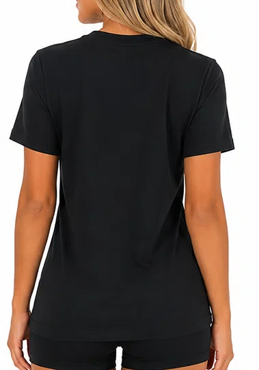 Camiseta Feminina Nike Essential Manga Curta Estampada - Preto