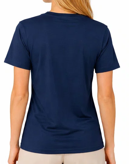 Camiseta Feminina Nike NSW Manga Curta Estampada - Azul