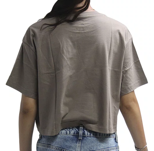 Blusinha Feminina Nike NSW Manga Curta Estampada - Marrom