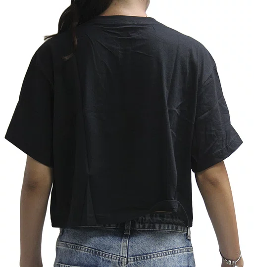 Blusinha Feminina Nike NSW Manga Curta Estampada - Preto
