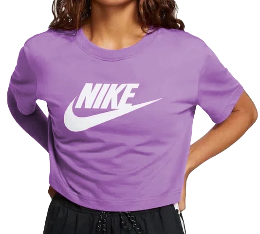 Camiseta Feminina Nike Sportswear cropped Essential algodão macio - Vinho